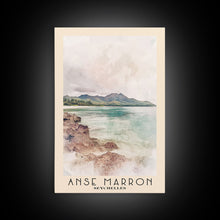 Load image into Gallery viewer, Anse Marron, Seychelles Watercolor Print, Vacation Gift, Seychelles Wall Art, Beach Painting, Beach Decor, Large Wall Art, Wood Frame Art
