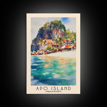 Load image into Gallery viewer, Apo Island, Philippines Watercolor Beach Print, Vacation Gift, Philippines Wall Art, Beach Painting, Beach Decor, Beach Painting
