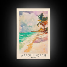 Carregar imagem no visualizador da galeria, Arashi Beach, Aruba Watercolor Beach Print, Vacation Gift, Aruba Wall Art, Framed Canvas Print, Framed Beach Painting
