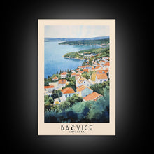 Load image into Gallery viewer, Bačvice, Croatia Watercolor Beach Print, Vacation Gift, Croatia Wall Art, Beach Painting, Beach Decor, Beach Painting
