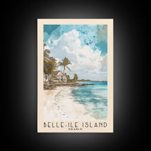 Load image into Gallery viewer, Belle-Ile Island, France Watercolor Beach Print, Vacation Gift, France Wall Art, Beach Painting, Beach Decor, Beach Painting
