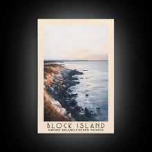 Load image into Gallery viewer, Block Island, Rhode Island,United States Watercolor Print, Vacation Gift, Rhode Island,United States Wall Art, Beach Painting, Beach Decor, Large Wall Art, Wood Frame Art
