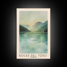 Load image into Gallery viewer, Bocas del Toro , Panamá Watercolor Beach Print, Vacation Gift, Panamá Wall Art, Framed Canvas Print, Framed Beach Painting
