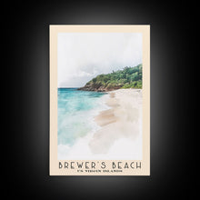 Load image into Gallery viewer, Brewer’s Beach, US Virgin islands Watercolor Print, Vacation Gift, US Virgin islands Wall Art, Beach Painting, Beach Decor, Large Wall Art, Wood Frame Art
