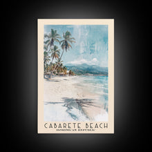 Load image into Gallery viewer, Cabarete Beach, Dominican Republic Watercolor Print, Vacation Gift, Dominican Republic Wall Art, Beach Painting, Beach Decor, Large Wall Art, Wood Frame Art
