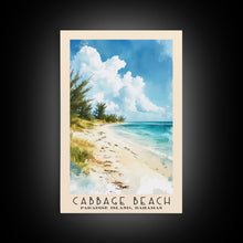 Carregar imagem no visualizador da galeria, Cabbage Beach, Paradise Island, Bahamas Watercolor Beach Print, Vacation Gift, Paradise Island, Bahamas Wall Art, Framed Canvas Print, Framed Beach Painting
