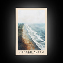 Load image into Gallery viewer, Canggu Beach, Indonesia Watercolor Print, Vacation Gift, Indonesia Wall Art, Beach Painting, Beach Decor, Large Wall Art, Wood Frame Art
