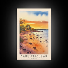 Load image into Gallery viewer, Cape Maclear, Malawi Watercolor Print, Vacation Gift, Malawi Wall Art, Beach Painting, Beach Decor, Large Wall Art, Wood Frame Art
