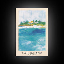 Cargar imagen en el visor de la galería, Cat Island, Bahamas Watercolor Beach Print, Vacation Gift, Bahamas Wall Art, Framed Canvas Print, Framed Beach Painting
