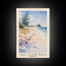 Cargar imagen en el visor de la galería, Chill Island Beach, Bahamas Watercolor Beach Print, Vacation Gift, Bahamas Wall Art, Framed Canvas Print, Framed Beach Painting
