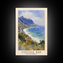 Load image into Gallery viewer, Coffee Bay, South Africa Watercolor Print, Vacation Gift, South Africa Wall Art, Beach Painting, Beach Decor, Large Wall Art, Wood Frame Art
