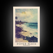 Load image into Gallery viewer, Dover Beach, Barbados Watercolor Beach Print, Vacation Gift, Barbados Wall Art, Framed Canvas Print, Framed Beach Painting
