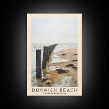 Load image into Gallery viewer, Dunwich Beach, United Kingdom Watercolor Beach Print, Vacation Gift, United Kingdom Wall Art, Framed Canvas Print, Framed Beach Painting
