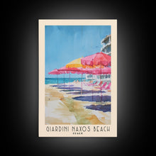 Load image into Gallery viewer, Giardini naxos beach, Italy Watercolor Beach Print, Vacation Gift, Italy Wall Art, Beach Painting, Beach Decor, Beach Painting
