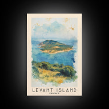 Load image into Gallery viewer, Levant Island, France Watercolor Beach Print, Vacation Gift, France Wall Art, Beach Painting, Beach Decor, Beach Painting
