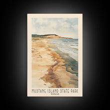Load image into Gallery viewer, Mustang Island State Park, Texas Watercolor Print, Vacation Gift, Texas Wall Art, Vacation Wall Art, Vacatation Memories, Beach Decor, Beach Or Lakehouse Art
