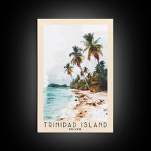 Load image into Gallery viewer, Trinidad Island, Brazil Watercolor Print, Vacation Gift, Brazil Wall Art, Beach Painting, Beach Decor, Large Wall Art, Wood Frame Art
