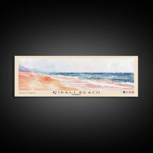Load image into Gallery viewer, Çıralı Beach, Turkey Watercolor Print, Vacation Gift, Turkey Wall Art, Beach Painting, Beach Decor, Large Wall Art, Wood Frame Art
