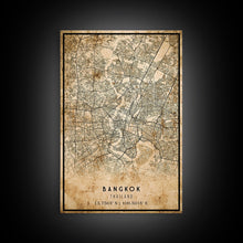 Carregar imagem no visualizador da galeria, Old Bangkok City Map Wall Art Canvas Print, Vintage Style Bangkok Map, Framed Wall Art, Cool Bankok Thailand Wall Art, Office Decor
