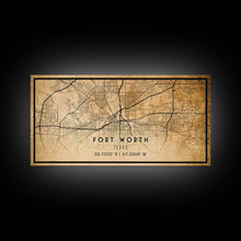 Load image into Gallery viewer, Fort Worth map print poster or framed canvas, Texas map print poster canvas, Fort Worth city map print poster canvas, Panther City

