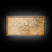 Carregar imagem no visualizador da galeria, Austin Map Print Canvas or Poster, Texas Map Art, Texas Map Print, Vintage Austin Texas Map Framed Art, Retro / Distressed Office Art

