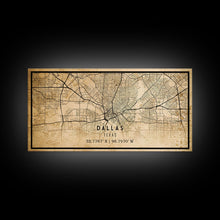Load image into Gallery viewer, Dallas Map Canvas Print, Texas Map Print, Texas Wall Art, Dallas Map Poster, US, USA Maps, Dallas Maps, Map Gifts, Large Framed Map Print
