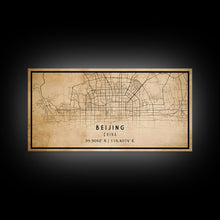 Load image into Gallery viewer, Beijing China map print poster or framed canvas, Beijing map print poster canvas, Beijing city map print poster canvas, Vintage Travel Art
