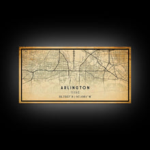 Carregar imagem no visualizador da galeria, Arlington Texas map print poster or framed canvas, Arlington map print poster canvas, Texas city map print poster canvas, Vintage Travel Art
