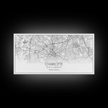 Cargar imagen en el visor de la galería, Charlotte Street Map, North Carolina Map, Map Print, Modern Art, Wall Art, Canvas Art, Wall Art Framed, Appreciation Gift, Couple Wall Art
