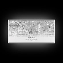 Load image into Gallery viewer, Dallas Street Map, Texas Map, Map Print, Minimalist Art, Wall Art, Canvas Art, Patriotic Décor, Boys Room Décor, Tiny House Gift, Home Décor
