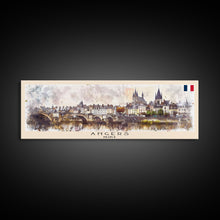 Carregar imagem no visualizador da galeria, Angers France Wall Art, Panoramic Travel Poster, Panoramic Framed Canvas Print, City Wall Art, Wall Hanging Home Decor, Travel Art
