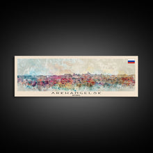 Carregar imagem no visualizador da galeria, Arkhangelsk Russia Panoramic Travel Poster, Framed Canvas Print or Metal Wall Art, Travel Art, Home Decor, Panoramic Painting, Midcentury Art
