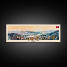 Load image into Gallery viewer, Bergen Norway Wall Art, Panoramic Travel Poster, Panoramic Framed Canvas Print, City Wall Art, Wall Hanging Home Decor, Travel Art
