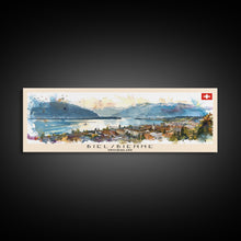Cargar imagen en el visor de la galería, Biel Switzerland Wall Art, Panoramic Travel Poster, Panoramic Framed Canvas Print, City Wall Art, Wall Hanging Home Decor, Travel Art
