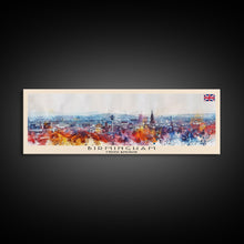 Cargar imagen en el visor de la galería, Birmingham United Kingdom Travel Print Wall Art, Panoramic City Art, Travel Art, Wall Decor, Vacation Gift, Framed Canvas Print Or Metal Art
