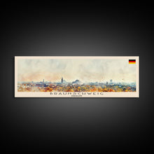 Load image into Gallery viewer, Braunschweig Germany Travel Art, City Art, Framed Canvas Print or Metal Wall Art, Europe Travel Poster, Panoramic Wall Art, Extra Wide Wall Art
