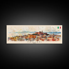 Carregar imagem no visualizador da galeria, Cagliari Italy Wall Art, Panoramic Travel Poster, Panoramic Framed Canvas Print, City Wall Art, Wall Hanging Home Decor, Travel Art

