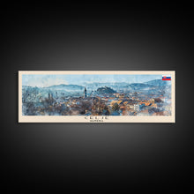 Cargar imagen en el visor de la galería, Celje Slovenia Panoramic Travel Poster, Framed Canvas Print or Metal Wall Art, Travel Art, Home Decor, Panoramic Painting, Midcentury Art
