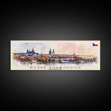 Cargar imagen en el visor de la galería, Ceske Budejovice Czech Wall Art, Panoramic Travel Poster, Panoramic Framed Canvas Print, City Wall Art, Wall Hanging Home Decor, Travel Art
