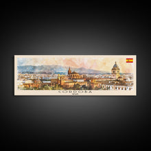Load image into Gallery viewer, Cordoba Spain Travel Art, City Art, Framed Canvas Print or Metal Wall Art, Europe Travel Poster, Panoramic Wall Art, Extra Wide Wall Art
