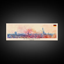 Load image into Gallery viewer, Dortmund Germany Wall Art, Panoramic Travel Poster, Panoramic Framed Canvas Print, City Wall Art, Wall Hanging Home Decor, Travel Art
