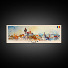 Carregar imagem no visualizador da galeria, Galati Romania Travel Art, City Art, Framed Canvas Print or Metal Wall Art, Europe Travel Poster, Panoramic Wall Art, Extra Wide Wall Art
