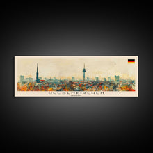 Carregar imagem no visualizador da galeria, Gelsenkirchen Germany Panoramic Travel Poster, Framed Canvas Print or Metal Wall Art, Travel Art, Home Decor, Panoramic Painting, Midcentury Art
