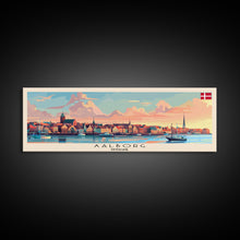 Carregar imagem no visualizador da galeria, Aalborg Denmark Wall Art, Panoramic Travel Poster, Panoramic Framed Canvas Print, City Wall Art, Wall Hanging Home Decor, Travel Art
