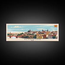 Carregar imagem no visualizador da galeria, Alcorcón Spain Panoramic Travel Poster, Framed Canvas Print or Metal Wall Art, Travel Art, Home Decor, Panoramic Painting, Midcentury Art
