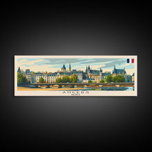 Carregar imagem no visualizador da galeria, Angers France Wall Art, Panoramic Travel Poster, Panoramic Framed Canvas Print, City Wall Art, Wall Hanging Home Decor, Travel Art

