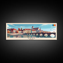 Carregar imagem no visualizador da galeria, Arad Romania Travel Art, City Art, Framed Canvas Print or Metal Wall Art, Europe Travel Poster, Panoramic Wall Art, Extra Wide Wall Art
