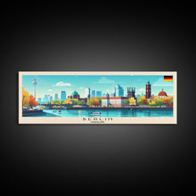 Load image into Gallery viewer, Berlin Germany Travel Print Wall Art, Panoramic City Art, Travel Art, Wall Decor, Vacation Gift, Framed Canvas Print Or Metal Art
