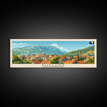 Cargar imagen en el visor de la galería, Bijeljina Bosnia Panoramic Travel Poster, Framed Canvas Print or Metal Wall Art, Travel Art, Home Decor, Panoramic Painting, Midcentury Art
