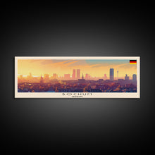 Load image into Gallery viewer, Bochum Germany Panoramic Travel Poster, Framed Canvas Print or Metal Wall Art, Travel Art, Home Decor, Panoramic Painting, Midcentury Art
